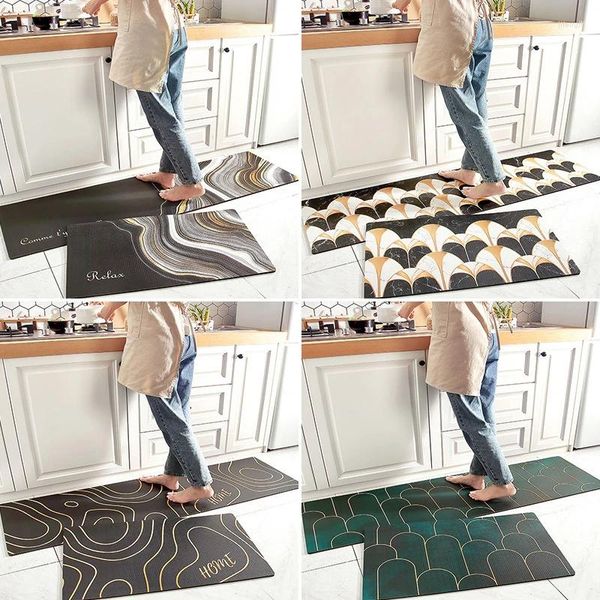 Teppiche moderne nordische geometrische Küche Lange Matten Dicke Leder wasserdicht öldicht nicht rutschfestes Lebensmittel Teppich