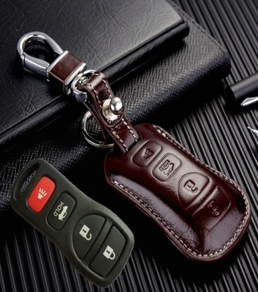 Smart-Autoschlüsselanhänger-Abdeckungen aus echtem Leder für Infiniti 350z G35 I35 M45 Q45 QX56 Fernbedienung Schlüsselanhänger Leder Schlüsselanhänger Schlüsselanhänger Zugang2689933