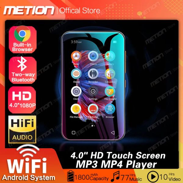 Плееры Высококачественный MP3-плеер Bluetooth 4-дюймовый сенсорный экран Mp4 Mp3-плеер Динамик Hi-Fi звук Mp3 Walkman с доступом в Интернет