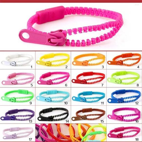 Link Armbänder Buntes Spielzeug Regenbogen 5PCS Mix Farbe Reißverschluss Geschenke für Kinder Armband Umweltfreundliche Kunststoff Armreifen Reißverschluss Armband