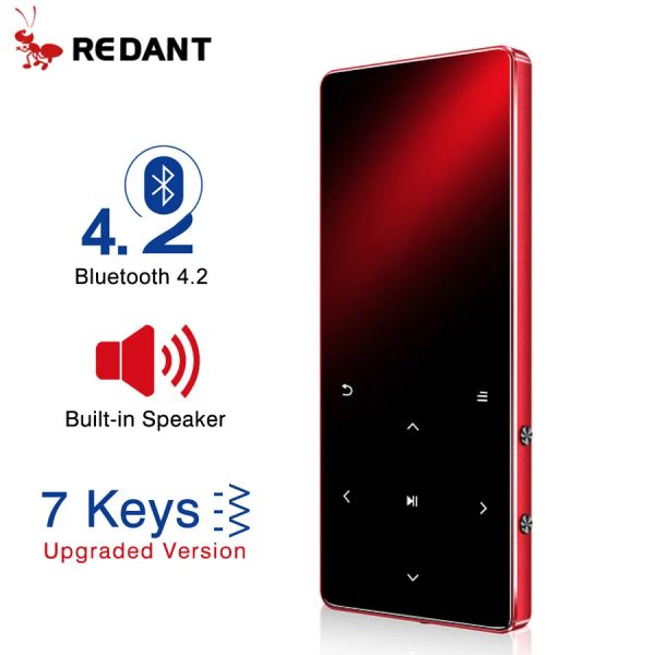 Alto-falantes REDANT MP4 Player com Bluetooth Speaker Touch Key FM Radio Video Play Ebook HIFI Metal MP 4 Music Player 8G 16G 32GB
