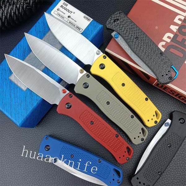 535 Großhandel BM Mini Bugout Klappmesser Satin Plain Klinge Nylonfasergriffe Outdoor Camping Jagd Überleben Messer BM 533 551 15535 940 3300 EDC-Werkzeuge