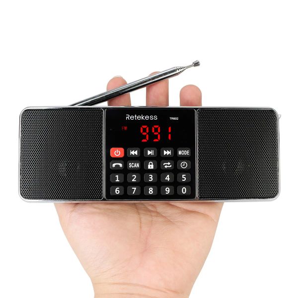 Lettori Retekess Tr602 Ricevitore radio Bluetooth Radio portatile Fm Am con lettore Mp3 Altoparlante wireless Supporto Aux Scheda Tf Timer spegnimento