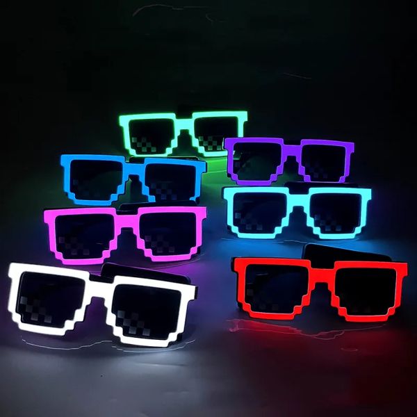 Wireless LED Light Up LED Pixel Sonnenbrille bevorzugt das Leuchten in der dunklen Neongläser für Rave Party Halloween 2024