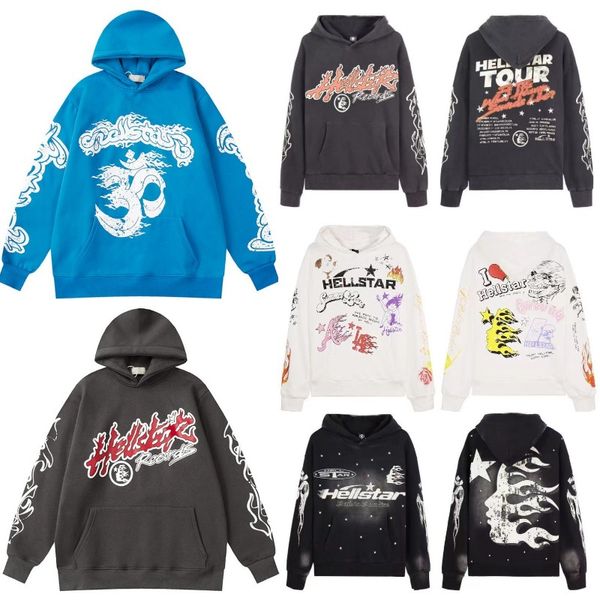 Cehennem Star Hoodie Hokey Lacer World Yirmi Bir Pilot Hoodies Grafik Takip Kıyafetleri Yenilikçi Yıkanmış Kumaş Sokak Graffiti Yazı Folyo Baskı Vintage Gevşek