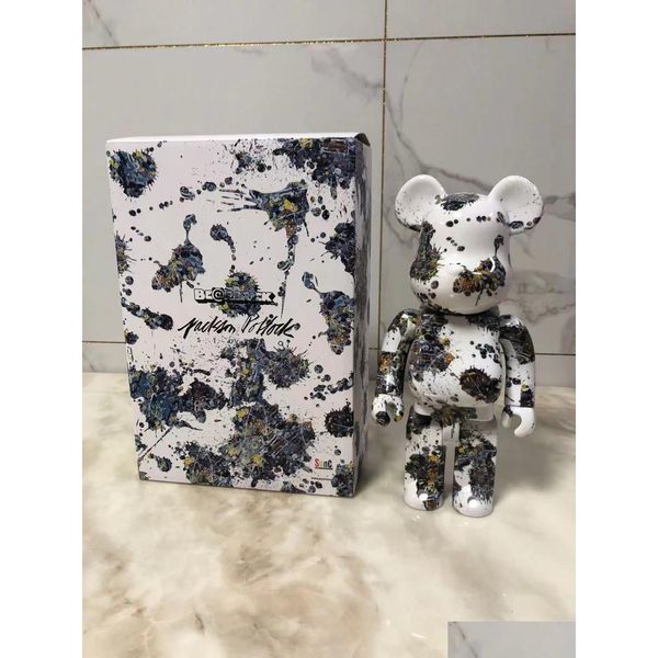 Aksiyon Oyuncak Figürleri% 400 Bearbrick Bearbricks Figür Cos Jackson Pollock Splash Studio Tuğla Bebek PVC Brinquedos Damla Dhwxz