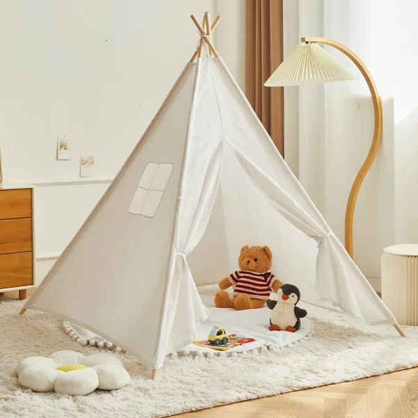 Matten Haustier Katze Hund Zelt Hausbett mit dickem Kissen für Katzen Hunde Tiefschlafen Indoor Canvas Weiches indisches Welpen-Tipi Heimtierbedarf