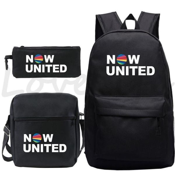 Rucksack Mochila Now United Prints 3-teiliges Set Rucksack für Teenager Büchertasche Mädchen Jungen Schultaschen Reiserucksack Tagesrucksack265r