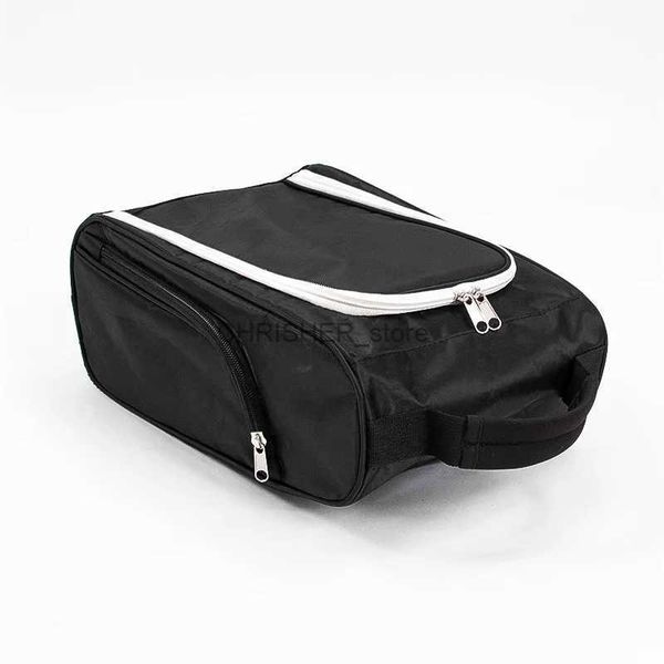 Sacche da golf Borsa per scarpe da golf - Borse portascarpe con cerniera con tasca esterna di ventilazione per calzini, magliette, ecc. Conservazione perfetta (nero) L2402