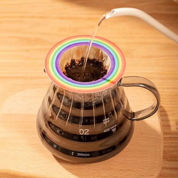 Filtri per caffè ShanSon 26 pezzi di carta da filtro per caffè portatile usa e getta, arcobaleno