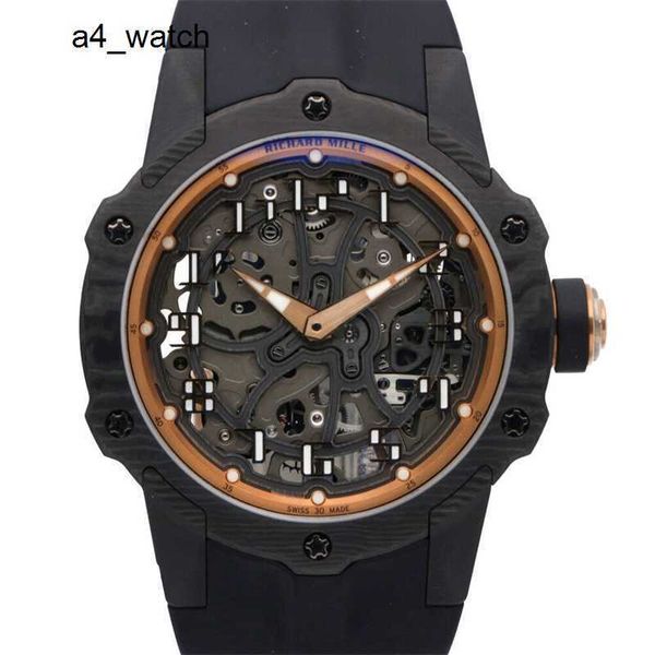 Excting Wrist Watch Elegance Relógios de pulso RM Watch RM33-02 RM33-02 com caixa de carbono de 41 mm e mostrador preto.Excelente