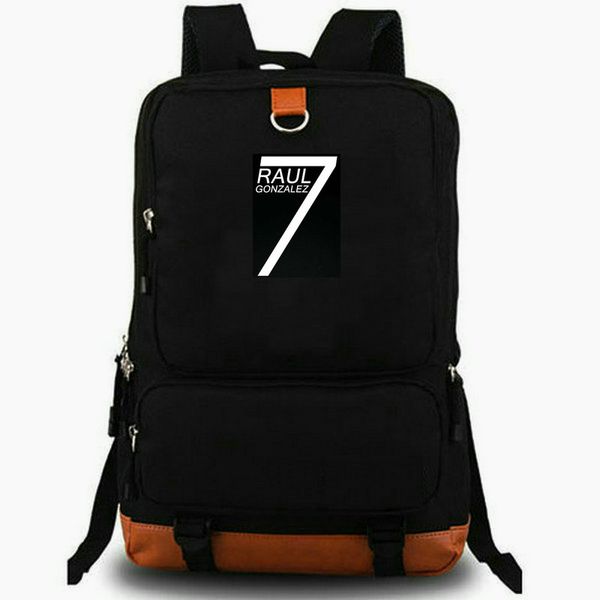 Raul Gonzalez-Rucksack, Football-Star-Tagesrucksack, Fußball-7-Spieler-Schultasche, Sport-Rucksack, bedruckter Rucksack, Freizeit-Schultasche, Laptop-Tagesrucksack