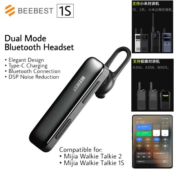Cuffie Youpin Beebest WalkieTalkie Auricolare 1S Bluetooth 5.3 Riduzione del rumore Standby lungo per Xiaomi /Beebest Walkie Talkie per telefono