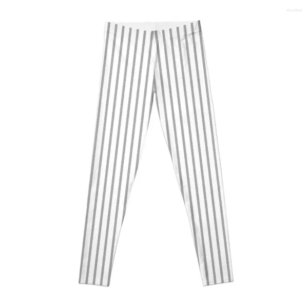 Calças ativas cinza risca de giz design em fundo branco leggings roupas de treino esportivo feminino para mulher ginásio das mulheres