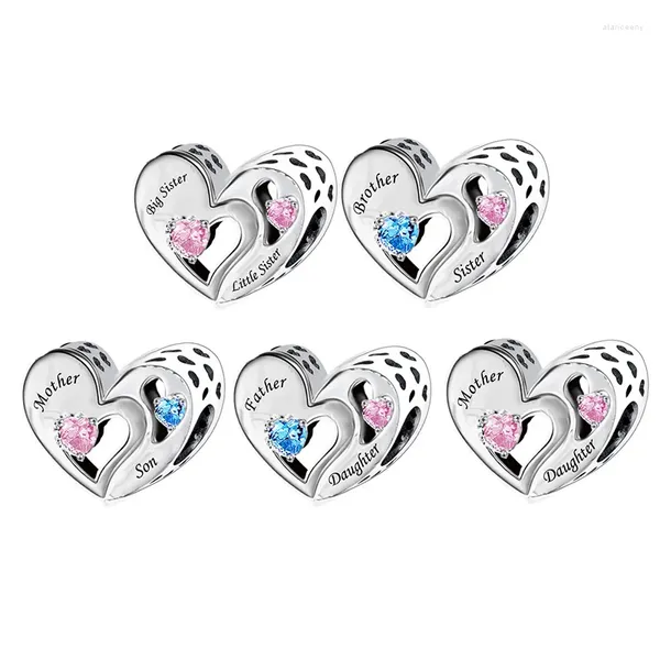 Pietre preziose sciolte FC Gioielli adatti al braccialetto originale Pan Charms Argento 925 Padre Figlia Madre Figlio Fratello Sorelle Perline per realizzare donne