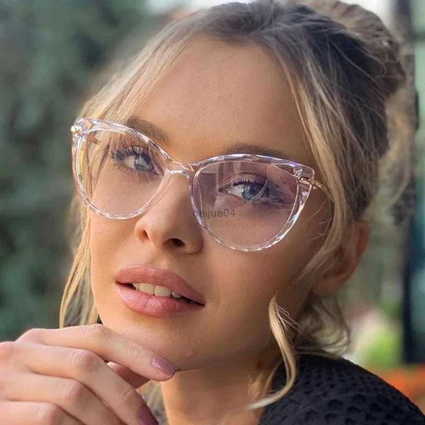 Montatura per occhiali Nuovi occhiali sexy Cat Eye Donna Anti luce blu Occhiali trasparenti Designer di marca Occhiali da vista vintage trasparenti Montatura da vista Oculos