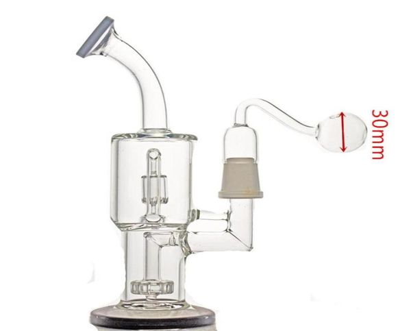 Stokta stokta 88 inç cam beher bongs çift katmanlı filtre percolator geri dönüştürücü bong dab yağ kuleleri 18mm cam yağ brülörlü 2030056