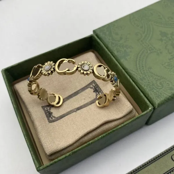 G Bracciale Vintage piccola margherita alfabeto floreale gioielli donna uomo per regalo festa di nozze Alta qualità