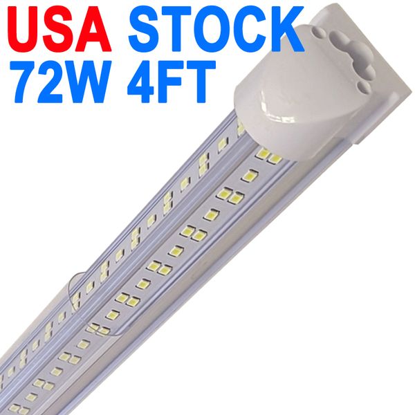 Luz tubular LED integrada de 4 pés 72 W T8 em forma de V 96 