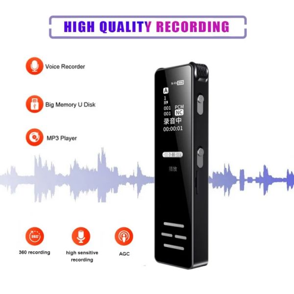 Players USB2.0 Digital Voice Recorder Oneclick Recording Sprachaktivierter MP3-Player Mini-Audiorecorder für Vorlesungs-Interview-Meetings