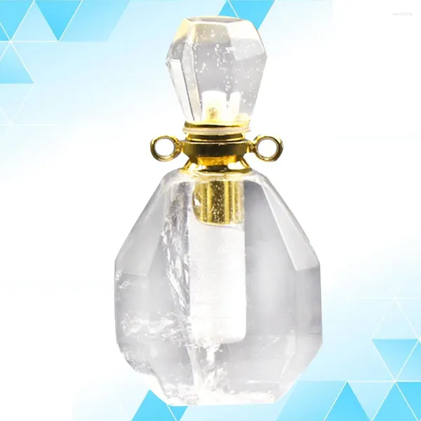 Garrafas de armazenamento jóias frasco de perfume pendurado colar pingente ametista decorações de cristal recipiente