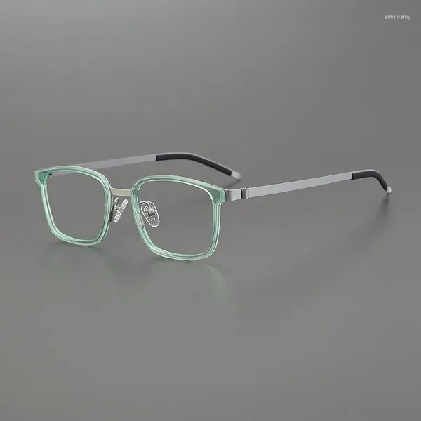 Montature per occhiali da sole Occhiali quadrati di qualità giapponese Design senza viti per uomo Donna Miopia ottica Occhiali da lettura firmati Lenti da vista