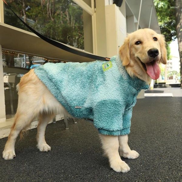 Vestuário para cães Golden Retriever Labrador Grande casaco de lã quente roupas de inverno espessadas para jaqueta média 50kg