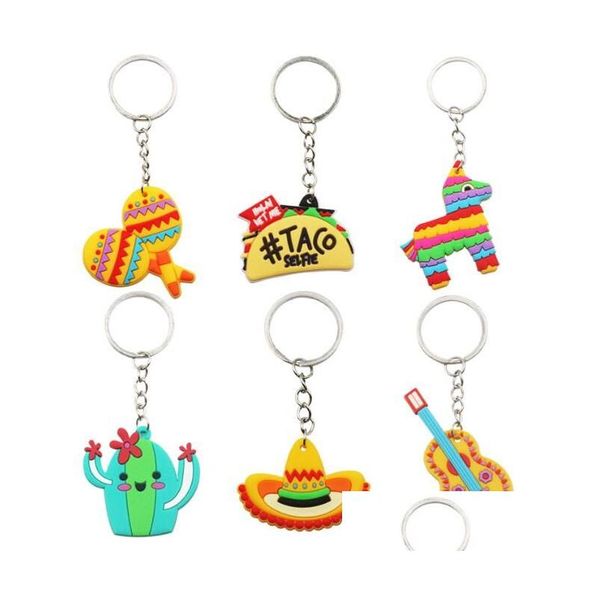 Anahtarlıklar Landards Cartoon Pvc Keychain Lollipop Kaktüs Sevimli Ana Zincir Metal Yüzük Çocuklar İçin Okul Çantaları Kolye Damla Teslimat FAS DH2QG