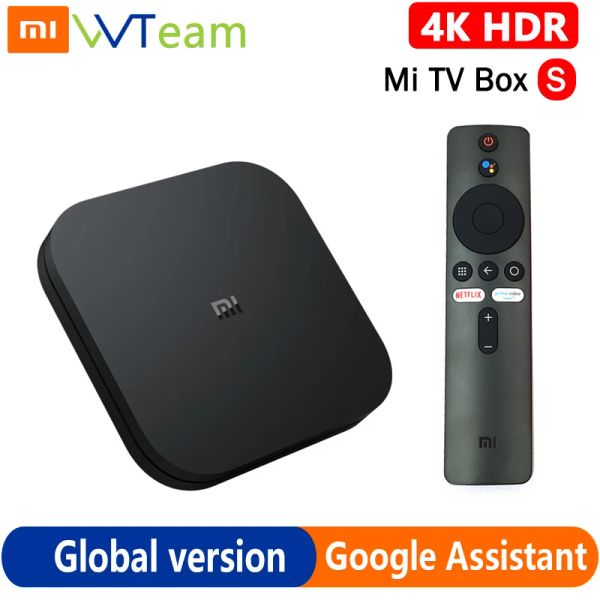 Receptores Xiaomi Mi Box S 4K HDR Android TV Box Ultra HD 2G 8G WIFI Google Assistant BT Streaming Remoto Media Player Versão Global