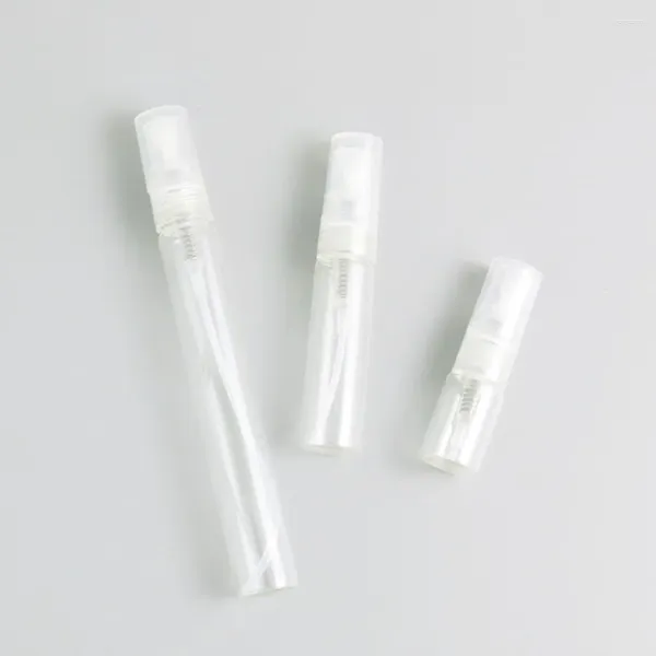 Bottiglie di stoccaggio 10 pezzi X 2 ml 5 ml 10 ml Vuota Mini bottiglia di profumo spray in plastica Piccola promozione Campione Atomizzatore Contenitori cosmetici