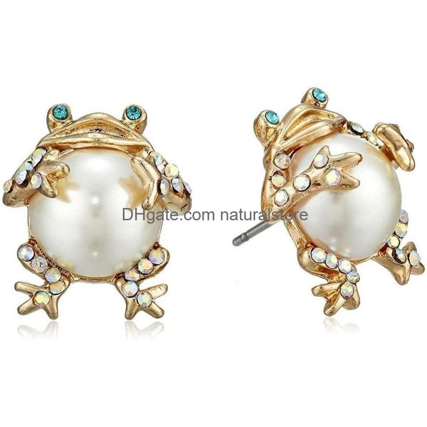 Ожерелья с подвесками Betsey Johnson, жемчужные твари, серьги-гвоздики в виде лягушки, доставка ювелирных изделий, ожерелья, подвески Dhau6
