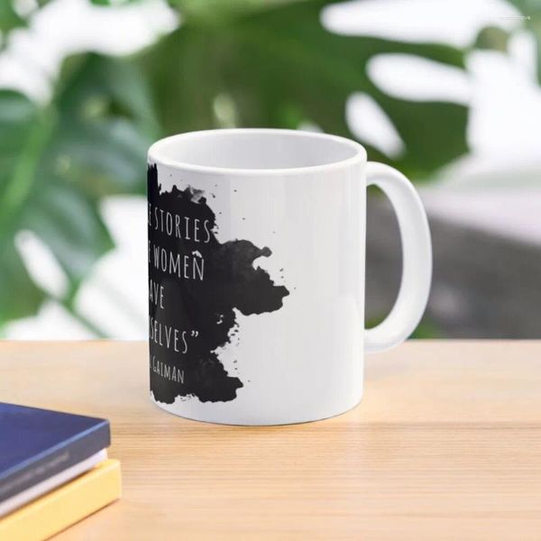 Canecas Eu gosto de histórias onde as mulheres se salvam - Neil Gaiman Caneca de café para chá Copo de viagem Copo de café da manhã