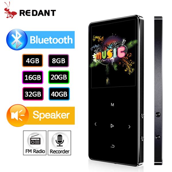Player REDANT MP3-Player mit Bluetooth 4.2 und 1.8 Bildschirm-Touch-Tasten HiFi-FM-Radio Mini-Sport MP 3 Musik-Player tragbarer Metall-Walkman