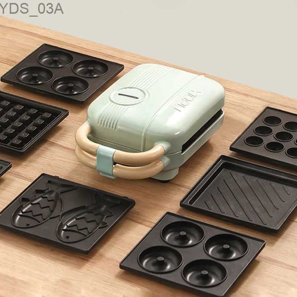 Sandviç Yapımcılar 650W Elektrikli Kum Yapımı Waffle Machine Tost Makinesi Baker Takoyaki Krep Donutları Sandere Kahvaltı Makinesi 220V 240227