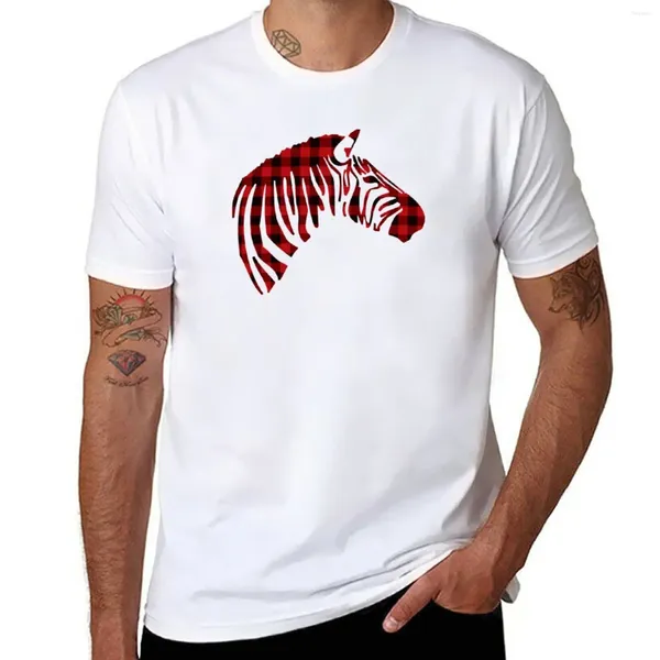 Herren Tank Tops Plaid Zebra T-Shirt Individuelle T Shirts Ästhetische Kleidung Schwergewicht Lustig Für Männer Baumwolle