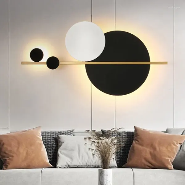 Lâmpada de parede Nordic Creative LED Modern Long Light para Home Quarto Sala de estar Sofá Iluminação de fundo Decoração Lâmpadas