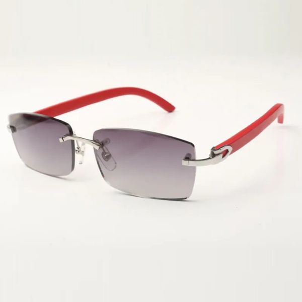 Neue C-Hardware-Sonnenbrille 3524012 mit roten Holzstäben und 56-mm-Gläsern für Unisex271U