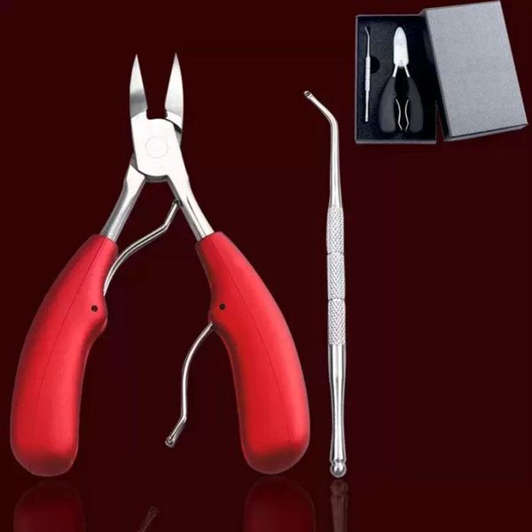 Altri utensili manuali Tagliaunghie in acciaio inossidabile Tagliaunghie per dita dei piedi Pinza per cuticole Set di strumenti per manicure con scatola per unghie spesse incarnite Fi Dhmtw