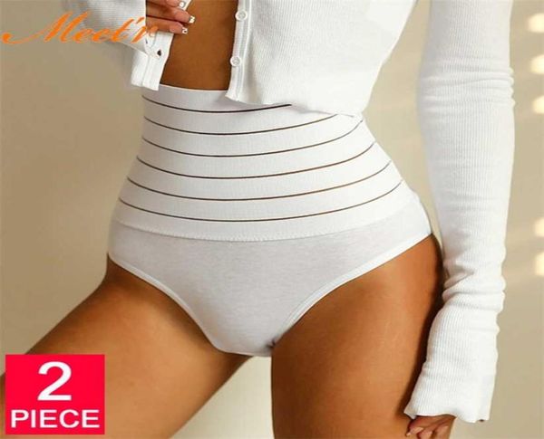 Meet039r 2pcslot mulheres cintura alta moldar calcinha respirável emagrecimento barriga roupa interior levantador de bunda sem costura shaperwear 2201156738071