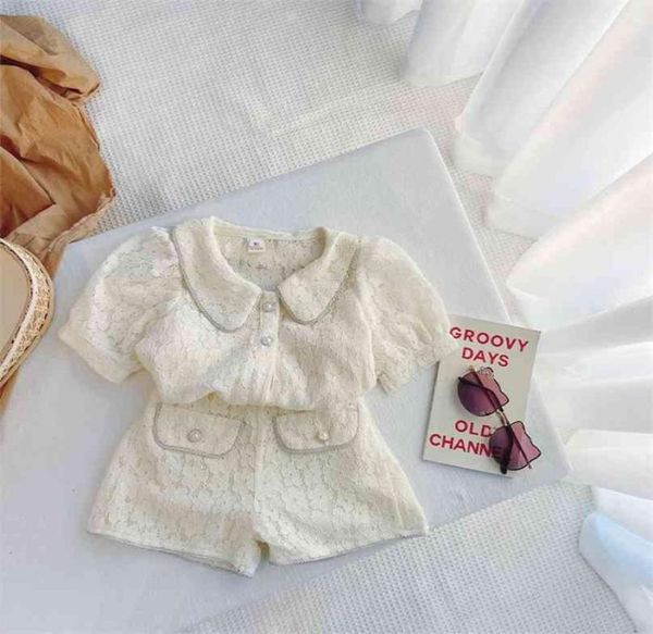 Lady Style Suit Bambino Set di abbigliamento per ragazze Marca Estate Pizzo Piccoli vestiti Outfit Bambini Bambini 27 anni 2108048265805