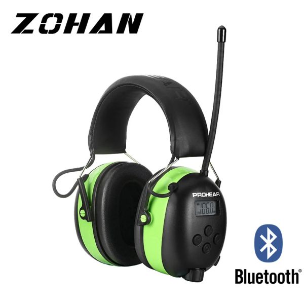 Koruyucu İşitme Koruma Bluetooth Kulaklıklar Elektronik Kulaklıklar AM/FM RADYO 5.0 Biçerdışı Güvenlik Kulak Muffs 2000mAh Lityum Pil