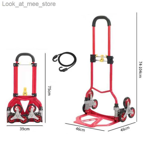 Тележки для покупок 200 кг складная ручная тележка портативная тележка для продуктов тележка для покупок лестничный прицеп с телескопической штангой Q240227