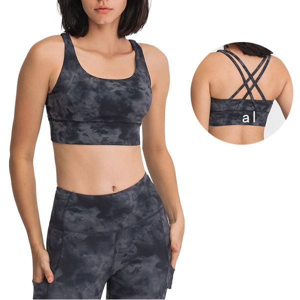 LU LU LEMONS Verão feminino em forma de U sem anel de aço embutido peito almofada sutiã esportivo para mulheres ginásio sem mangas Fiess Yoga moda regata sutiãs