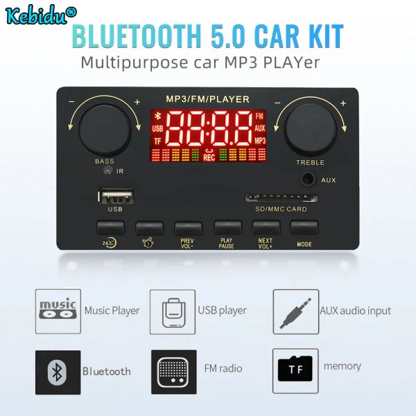 Jogadores DC823V Handfree Call Recording Module Bluetooth Decoder Board MP3 Player Rádio FM 2x40W Amplificador Suporte Função de Despertador