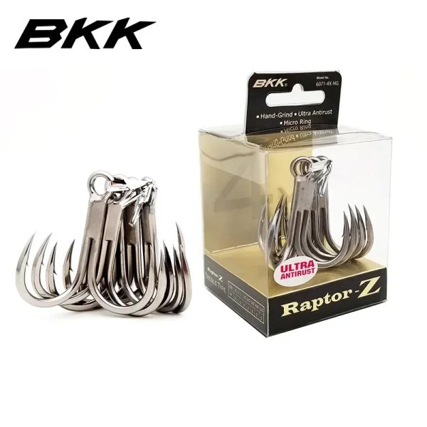 Angelhaken BKK Raptor Drillinge aus Kohlenstoffstahl, dreifache Angelhaken, starke, scharfe Tackle-Haken für Süß- und Salzwasser