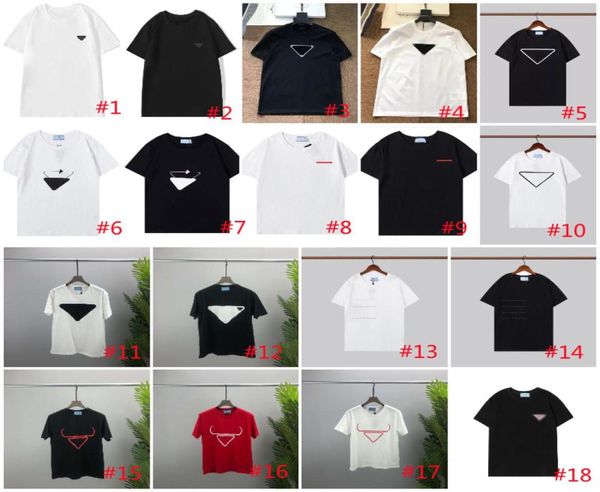 Herren039s T-Shirts Dreieck Baumwolle Kurzarm Bluse Top T-Shirts Polos Casual Mix 18 Styles Rundhals-Hemden Schwarz Weiß 039s6446647