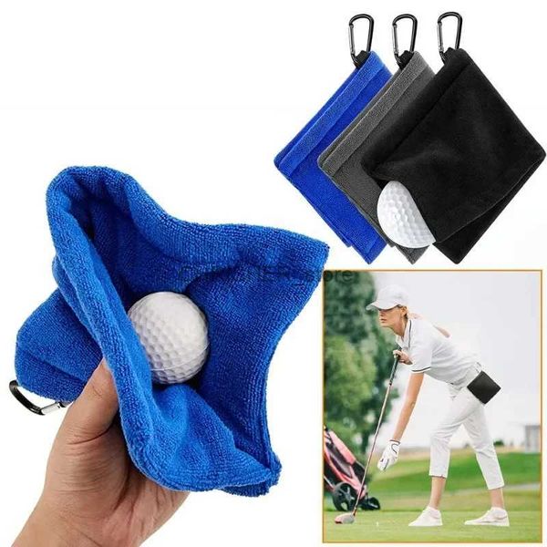 Sacos de golfe toalha de bola de golfe durável microfibra antiderrapante toalha de golfe bolso bolsa preta saco de golfe menl2402