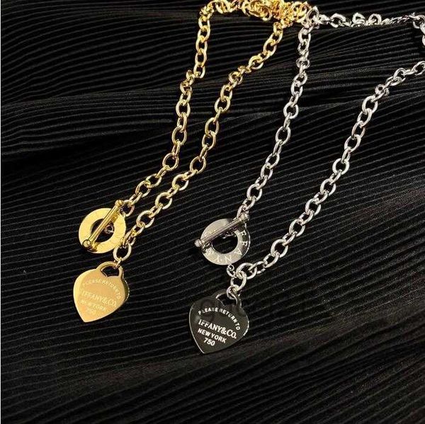 Collana di moda di lusso di design Collana girocollo Catena in argento 925 placcato oro 18 carati Collane con lettere in acciaio inossidabile per gioielli da donna Regalo W H6DO