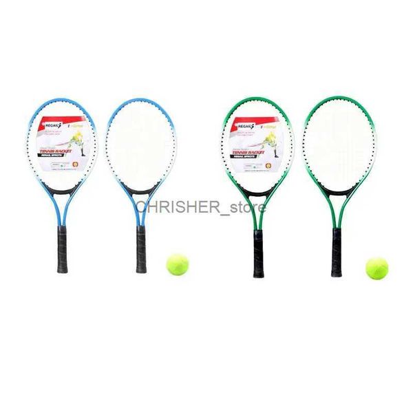 Raquetes de tênis 2pcs crianças esportes ao ar livre raquetes de tênis raquetes de corda de tênis com 1 bola de tênis para badminton iniciante pai-filho jogo adereçosL2402