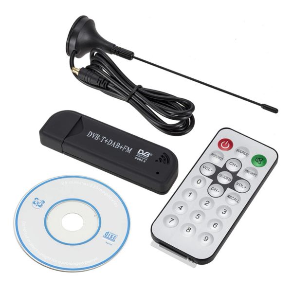 Vara mini usb 2.0 tv digital vara rádio sem fio dongle dvbt com função fm dab fm antena receptor sdr sintonizador de transmissão de vídeo